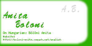anita boloni business card