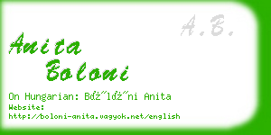 anita boloni business card